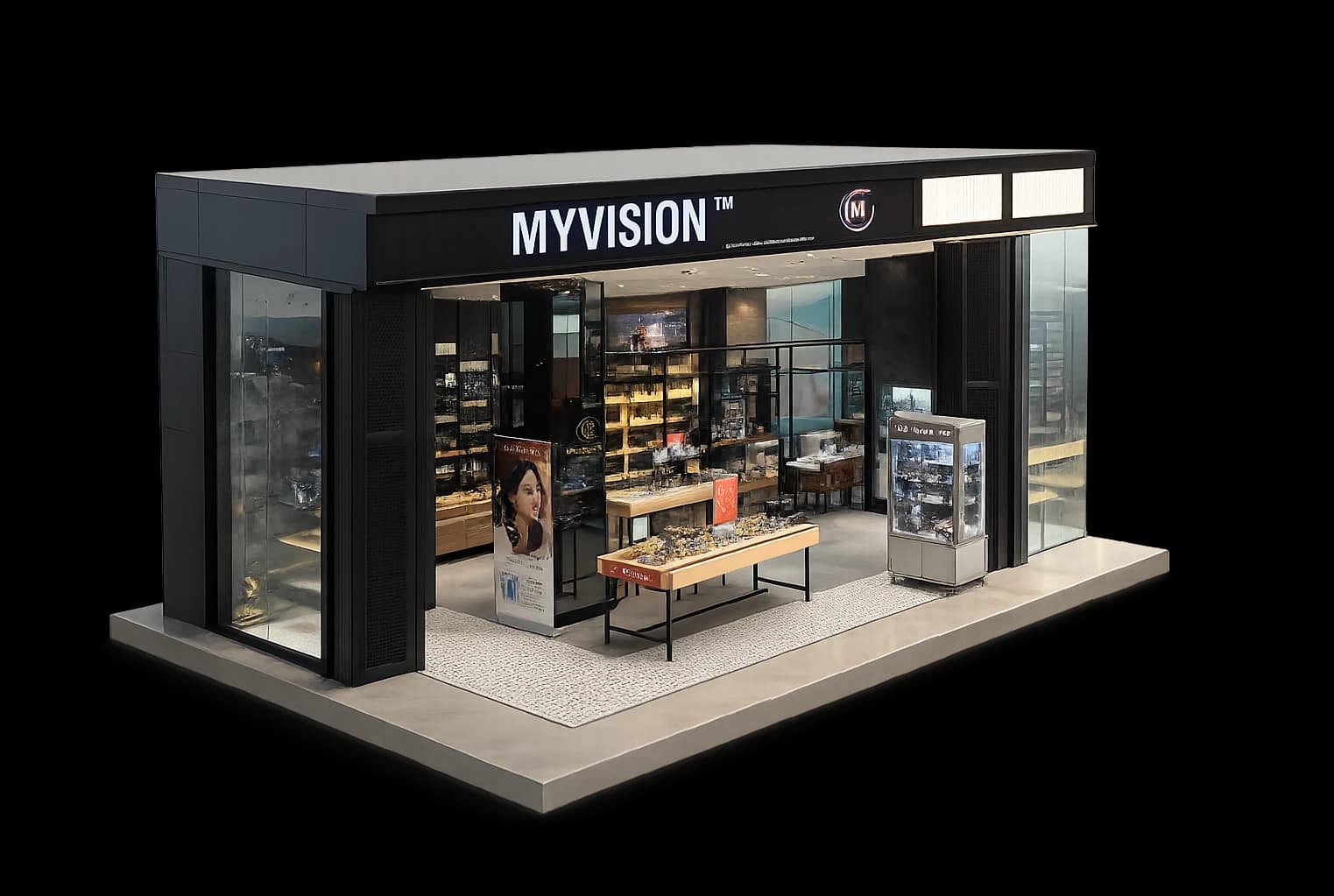 Inside a My Vision store — isometric model