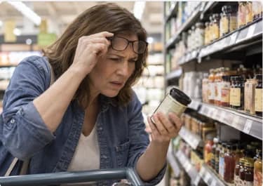 Struggle to read menus and product labels while dining or shopping