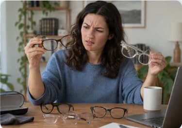 Constantly switching between different pairs of glasses